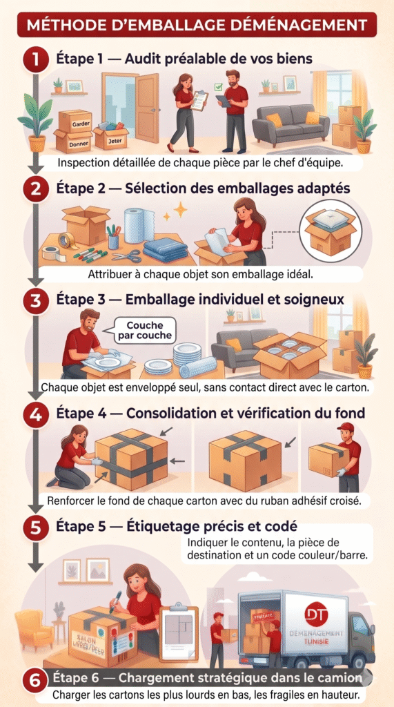 Les 6 Étapes de Notre Protocole d'Emballage