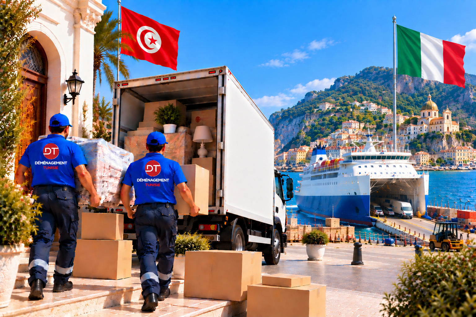 Déménagement international de meubles entre la Tunisie et l’Italie