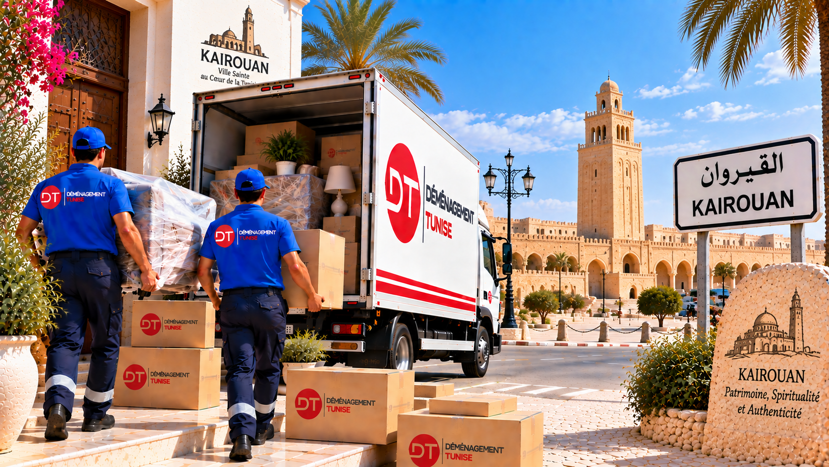Transport de meubles et cartons lors d’un déménagement à Kairouan