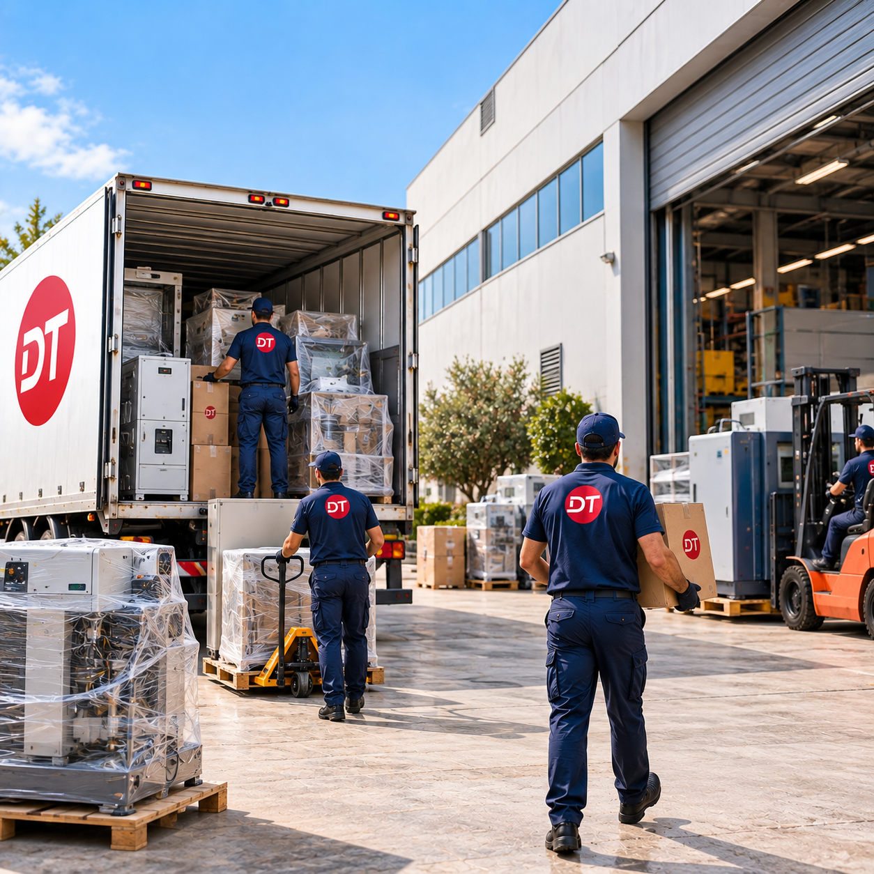 Transport de machines et équipements professionnels lors d’un déménagement industriel en Tunisie