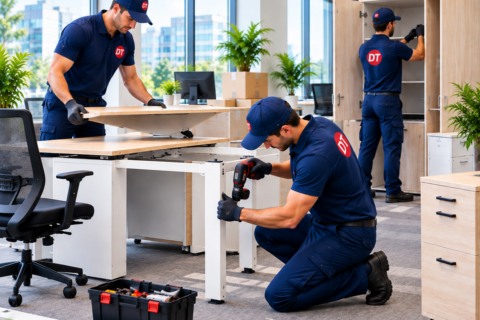 Démontage et remontage de mobilier de bureau lors d’un déménagement en Tunisie