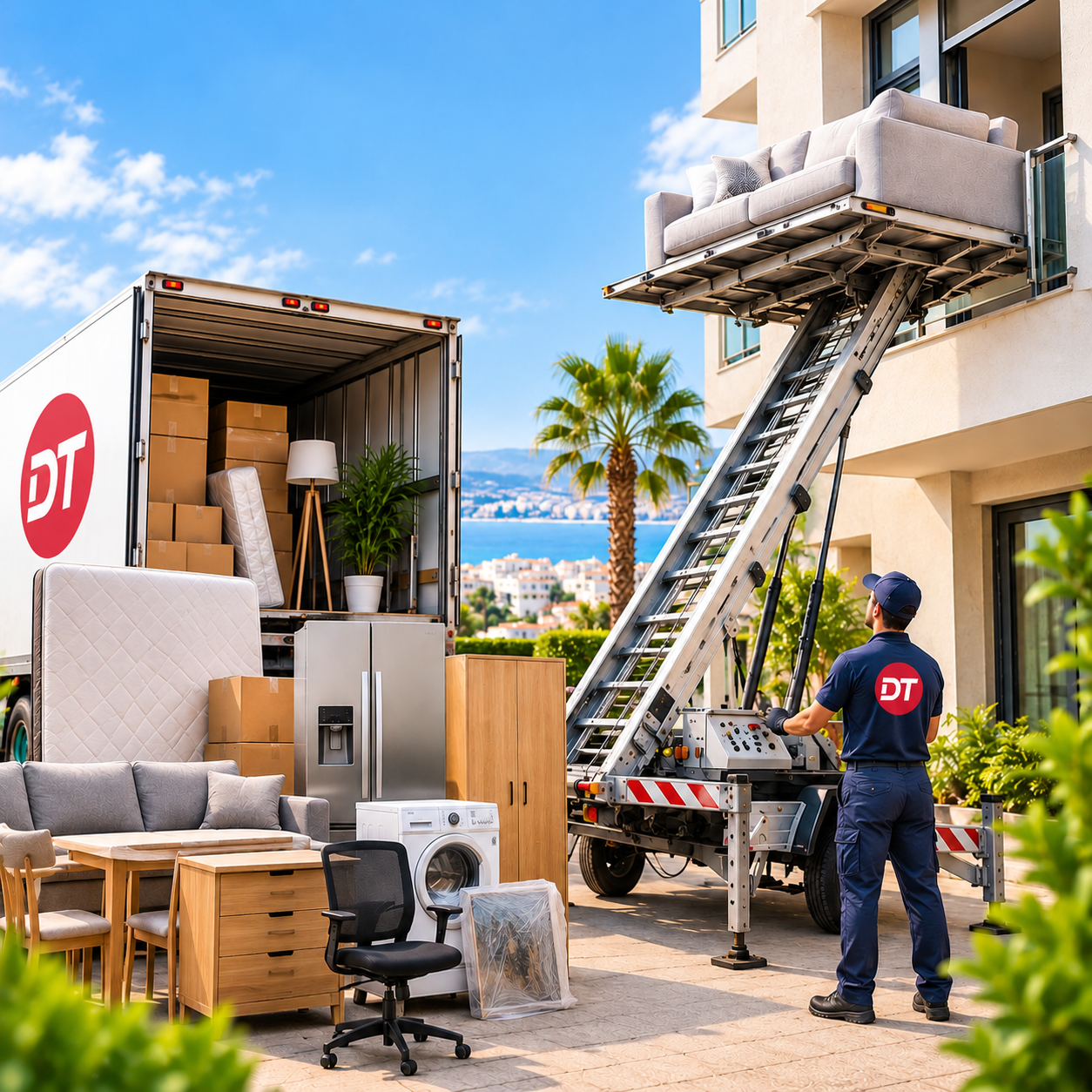 Transport de canapé, matelas, armoire et électroménager avec un monte-meuble