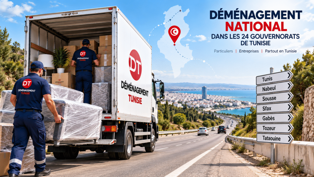 Déménagement national en Tunisie dans les 24 gouvernorats